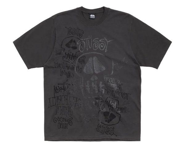 Stussy Skulls Pig. Dyed Tee Faded Black