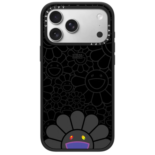 CASETIFY  x Takashi Murakami Flowers Bloom (Black Flower)  iPhone 17 Pro Max Glaze Case Black