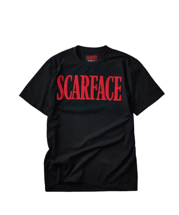 Scarface Logo Caviar Print Short Sleeve Tee - Black
