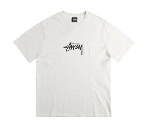 STUSSY Small Stock Pigment Dyed Tee Natural – shoegamemanila