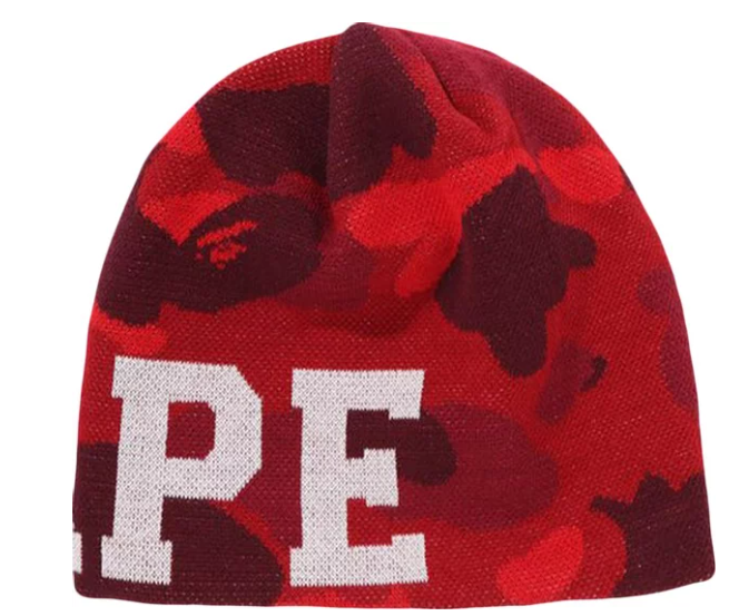 BAPE Color Camo Knit Cap 'Red'