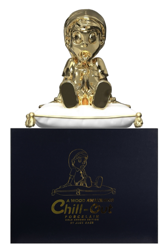 Juce Gace 'A Wood Awakening: Chill-Out' (gold chrome), 2021 “Porcelain”