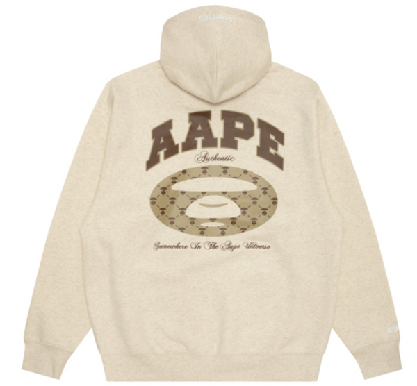 AAPE Moonface logo basic hoodie Cracker Khaki