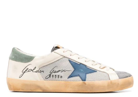 Golden Goose Super-Star Silver Beige Blue Military Green