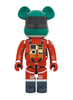 Load image into Gallery viewer, Bearbrick 2001: a space odyssey Space Suit Green Helmet &amp; Orange Suit 1000%
