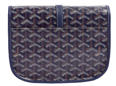 Goyard Navy Blue Chevron Print Coated Canvas Belvedere II MM Crossbody Bag