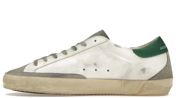 GOLDEN GOOSE Super-Star White Silver Green