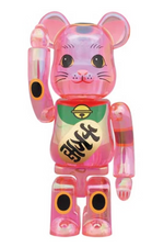 Load image into Gallery viewer, Bearbrick Maneki Neko 100% &amp; 400% Set Pink Transparent Plating
