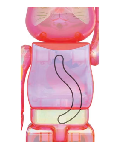 Bearbrick Maneki Neko 100% & 400% Set Pink Transparent Plating