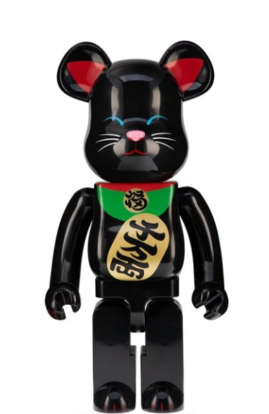 Bearbrick Maneki Neko Lucky Cat Black 400%