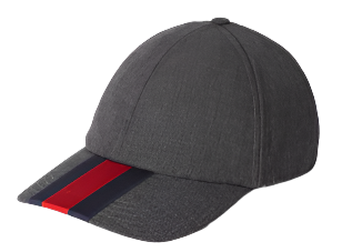 Gucci Canvas Baseball Hat with Web in Dark Grey