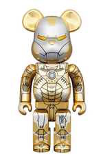 Load image into Gallery viewer, Bearbrick x Hajime Sorayama x Marvel Iron Man Reverse 1000% Gold/Silver
