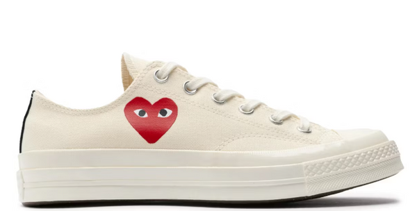 Converse Chuck Taylor All Star 70 Ox Comme des Garcons PLAY Single Small Heart Milk