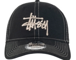 Load image into Gallery viewer, Stussy New Era 9Twenty Washed Basic Trucker Night Black (SS25)
