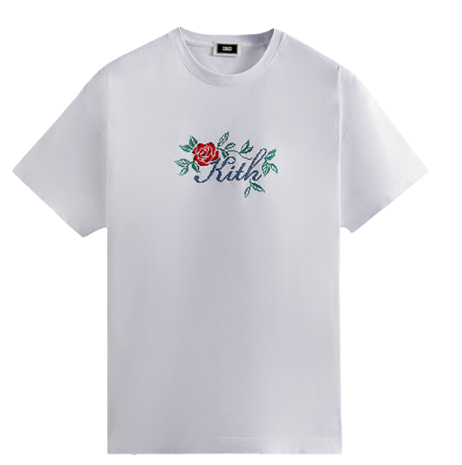 Kith Script Needlepoint Tee White