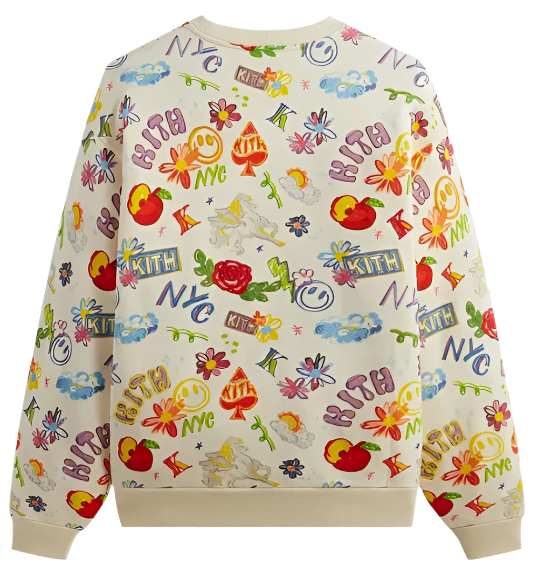 KITH SS24 Sketchbook Nelson Crewneck 'Sandrift'