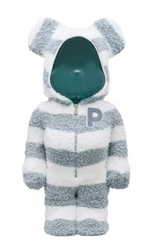 Load image into Gallery viewer, Bearbrick x Gelato Pique Pajamas 1000% White/Blue
