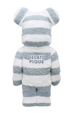 Load image into Gallery viewer, Bearbrick x Gelato Pique Pajamas 1000% White/Blue
