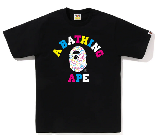 BAPE Neon Camo College Tee Black