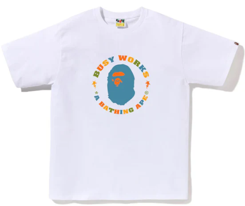 BAPE Colors Busy Works Sta Tee White