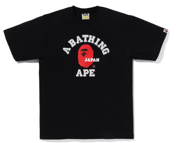 BAPE Japan College Tee Black/Red