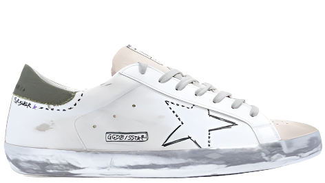 Golden Goose Super-Star Classic White Military Green