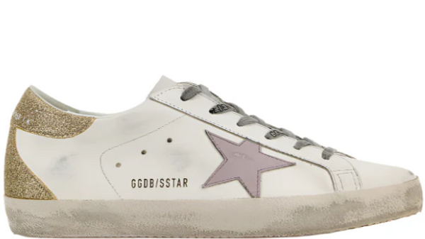 Golden Goose Super-Star Optic White Lilac Platinum Glitter (Women's)