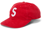 Load image into Gallery viewer, Supreme Fine Wale Corduroy S Logo 6-Panel Red
