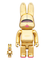 Load image into Gallery viewer, Bearbrick Rabbrick Hajime Sorayama Sexy Robot 100% &amp; 400% Set Gold
