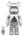 Bearbrick x Xlarge x Hajime Sorayama 100% & 400% Set Chrome