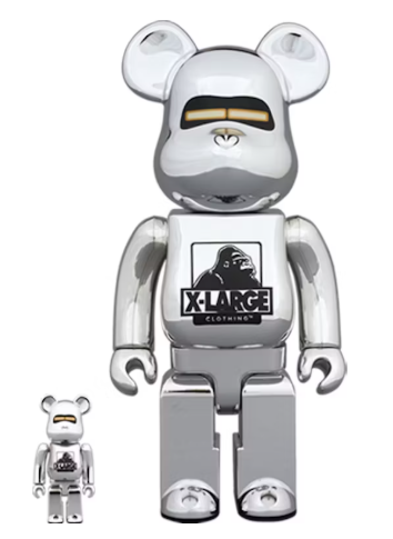Bearbrick x Xlarge x Hajime Sorayama 100% & 400% Set Chrome