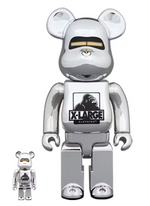 Load image into Gallery viewer, Bearbrick x Xlarge x Hajime Sorayama 100% &amp; 400% Set Chrome
