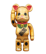 Load image into Gallery viewer, Bearbrick Beckoning Cat Gliding 400% Gold
