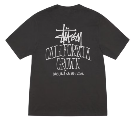 Stussy Cali Grown Pigment Dyed Tee Faded Black
