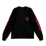 Load image into Gallery viewer, Chrome Hearts  Classic Pink Horseshoe Logo Black Long Sleeve T-shirt
