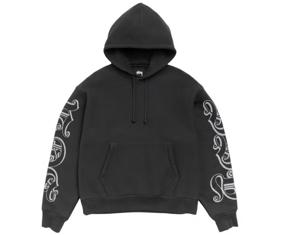 Stussy Motif Print  Hoodie Black