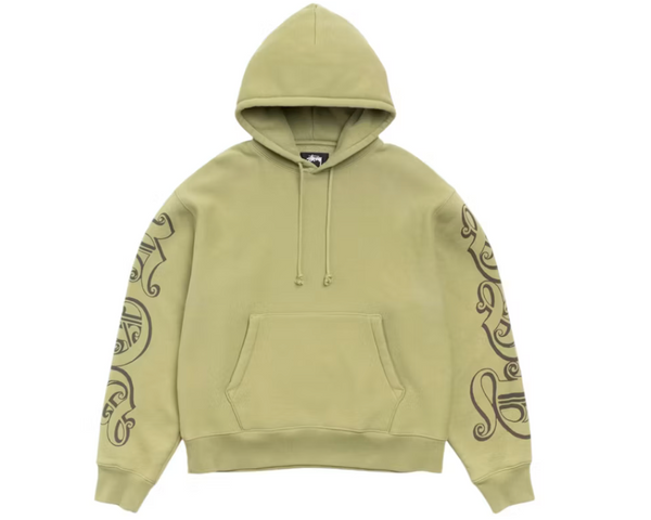 Stussy Motif Print  Hoodie Moss