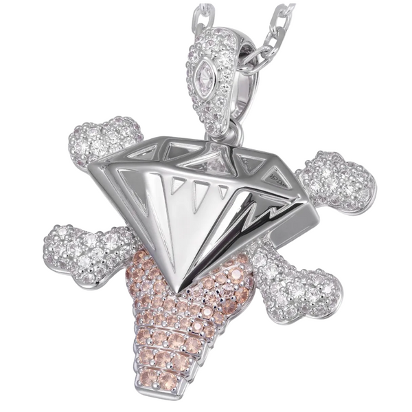 BBC Ice cream x Aporro Iced-out Ice cream Diamond Pendant