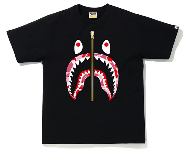 BAPE ABC Camo Shark Tee Black/Pink/Gold