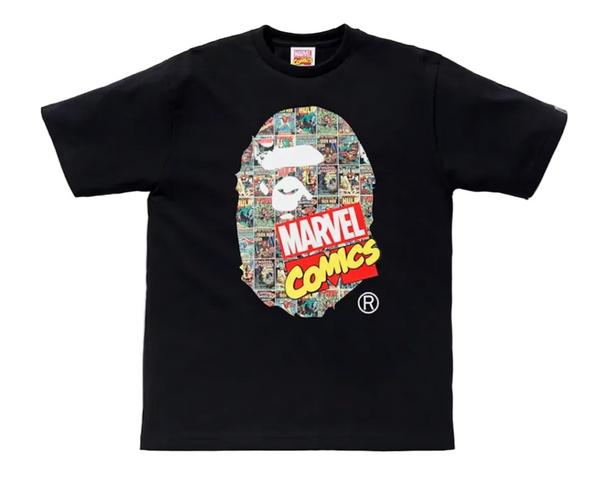 BAPE x Marvel Comics Ape Head Tee Black