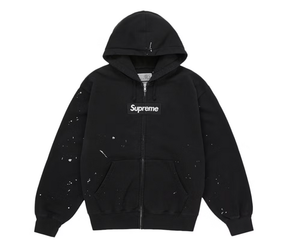 Supreme MM6 Maison Margiela Box Logo Zip Up Hooded Sweatshirt Black