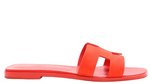 Load image into Gallery viewer, Hermes Suede Goatskin Oran Sandals Rouge Grenadine
