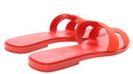 Load image into Gallery viewer, Hermes Suede Goatskin Oran Sandals Rouge Grenadine
