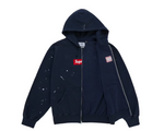 Load image into Gallery viewer, Supreme MM6 Maison Margiela Box Logo Zip Up Hooded Sweatshirt Navy
