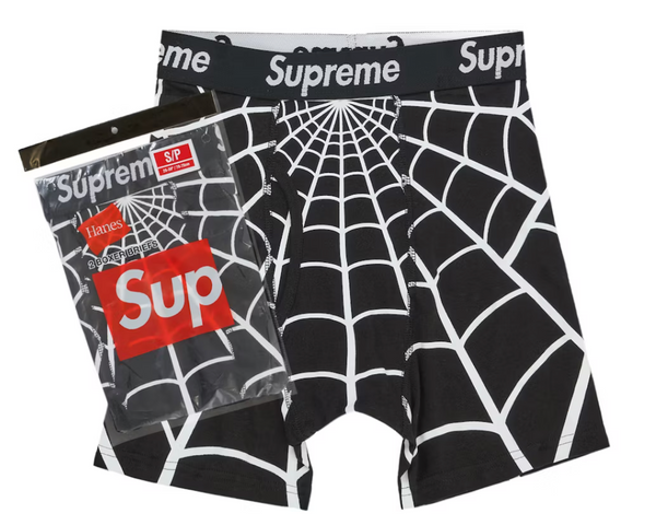 Supreme Hanes Spider-Man Boxer Briefs (2 Pack) Black