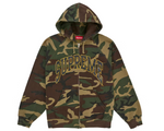 Load image into Gallery viewer, Supreme Cracked Raglan Zip Up Hooded Sweatshirt Woodland Camo
