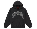 Load image into Gallery viewer, Supreme Cracked Raglan Zip Up Hooded Sweatshirt Black
