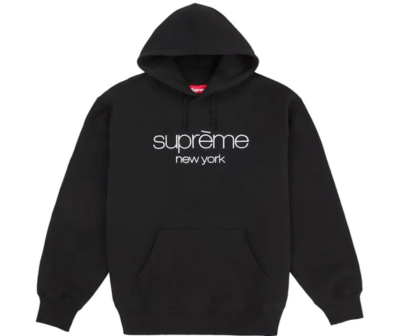 Supreme Classic Logo Hooded Sweatshirt Black