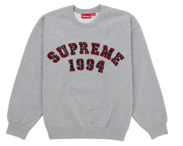 Supreme Plaid Arc Crewneck Heather Grey