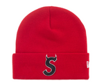 Load image into Gallery viewer, Supreme New Era Devil S Logo Beanie Red
